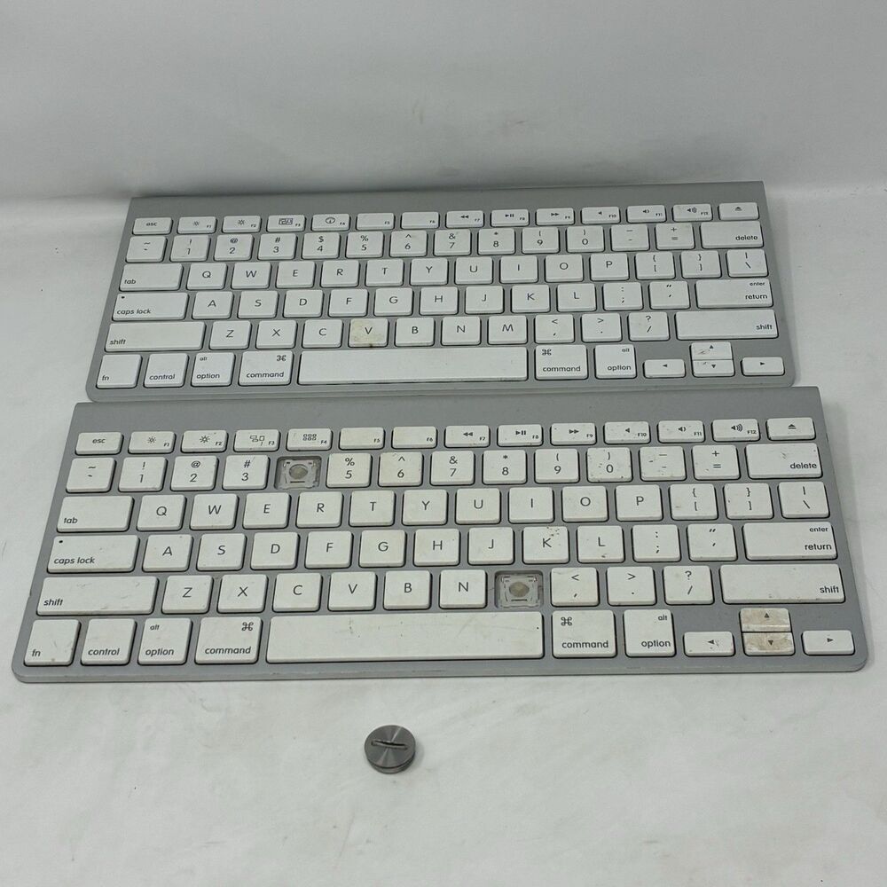 2x OEM APPLE A1314 Wireless Keyboards - BOTH FOR PARTS/REPAIR, AS IS